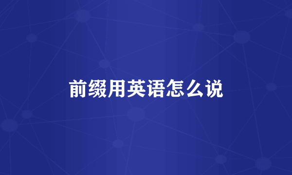 前缀用英语怎么说