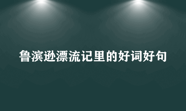 鲁滨逊漂流记里的好词好句
