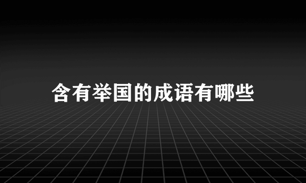 含有举国的成语有哪些