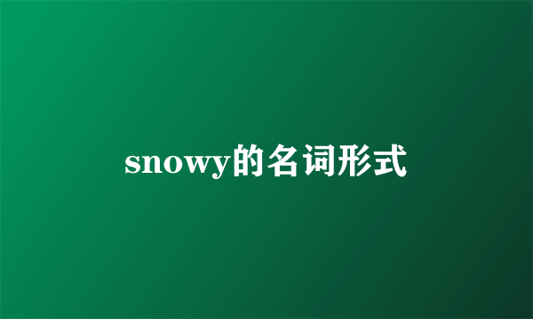 snowy的名词形式