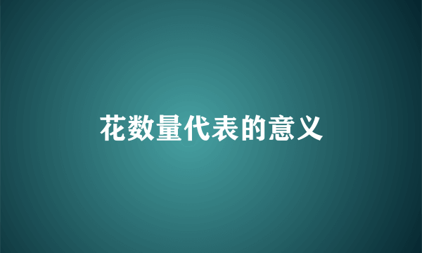 花数量代表的意义