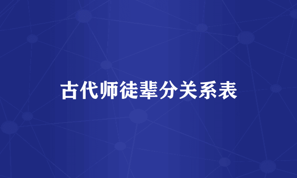 古代师徒辈分关系表
