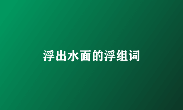 浮出水面的浮组词