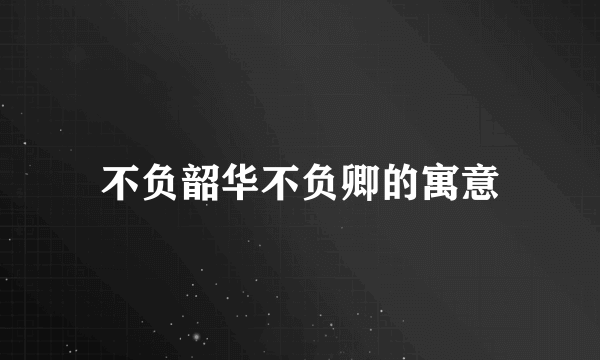 不负韶华不负卿的寓意