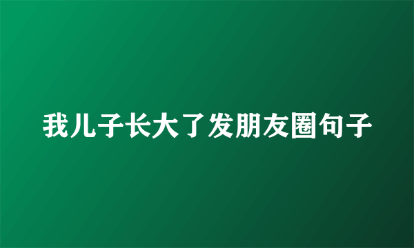 我儿子长大了发朋友圈句子