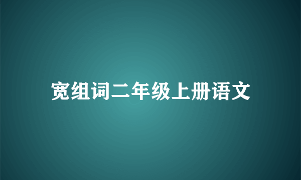 宽组词二年级上册语文