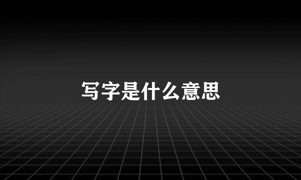 写字是什么意思