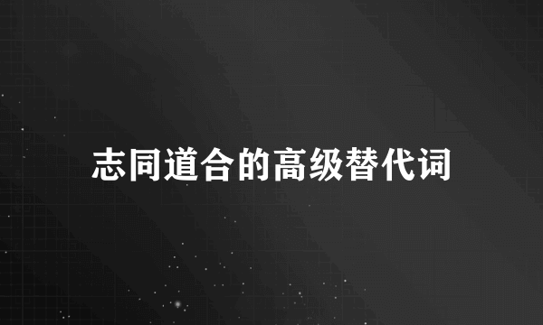 志同道合的高级替代词