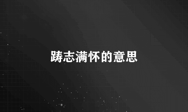 踌志满怀的意思