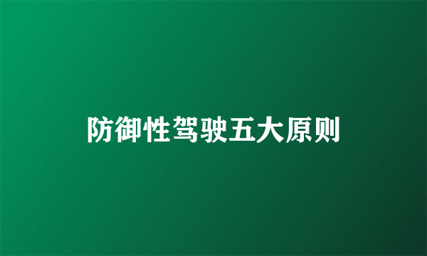防御性驾驶五大原则