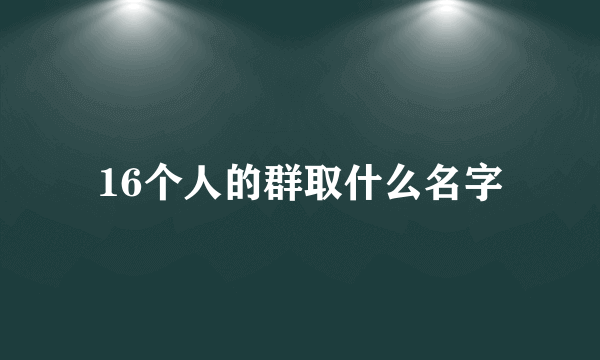 16个人的群取什么名字