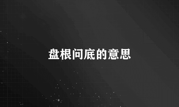 盘根问底的意思