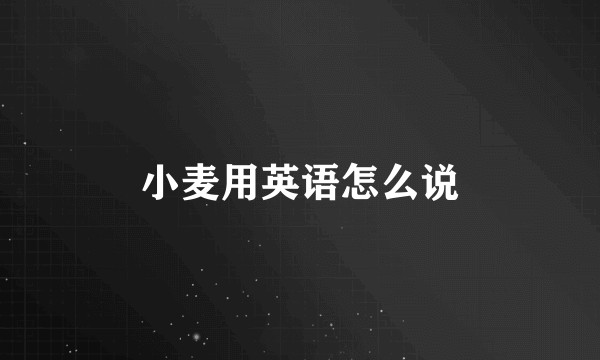 小麦用英语怎么说