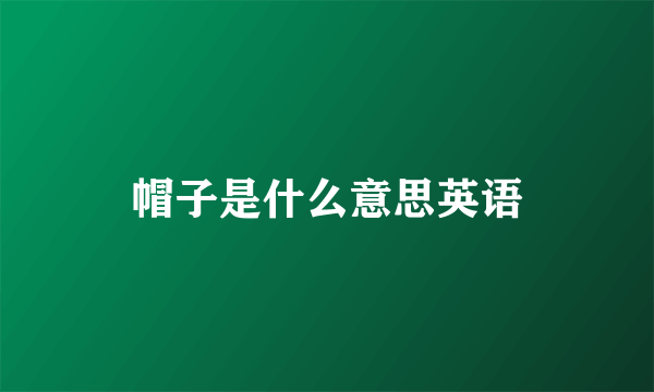 帽子是什么意思英语