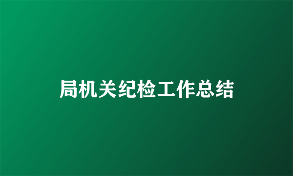 局机关纪检工作总结