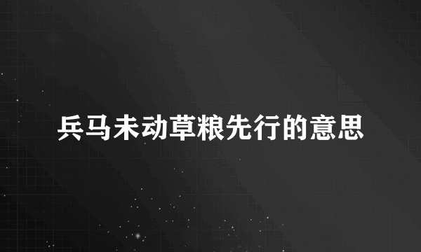 兵马未动草粮先行的意思