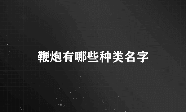 鞭炮有哪些种类名字