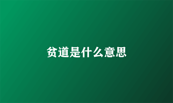 贫道是什么意思