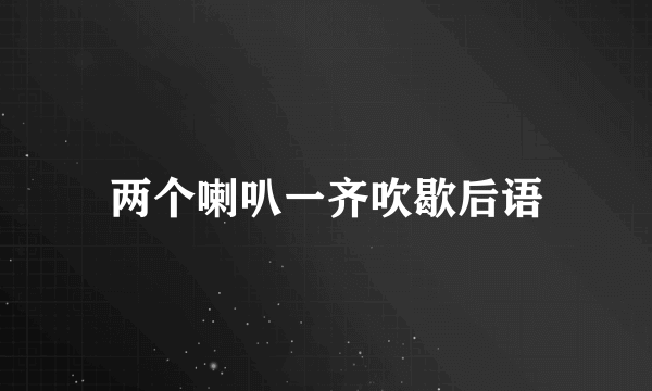 两个喇叭一齐吹歇后语