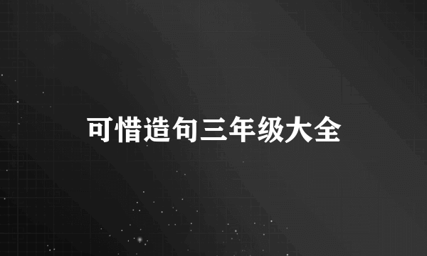 可惜造句三年级大全
