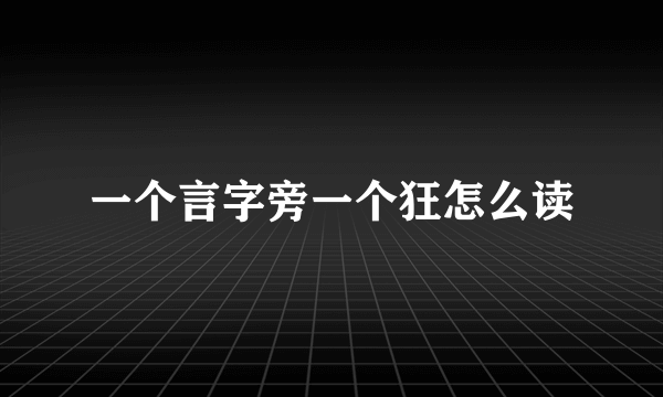一个言字旁一个狂怎么读