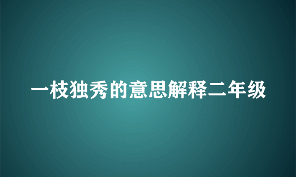 一枝独秀的意思解释二年级