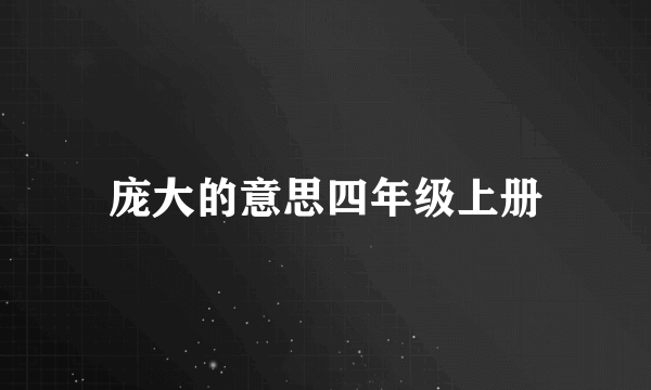 庞大的意思四年级上册