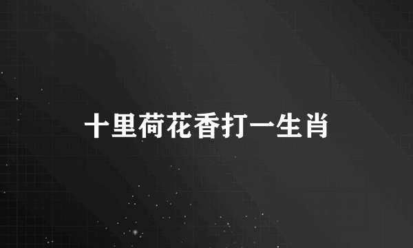 十里荷花香打一生肖
