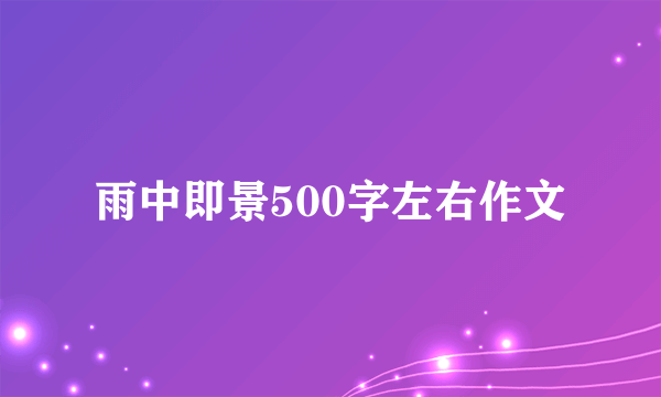 雨中即景500字左右作文