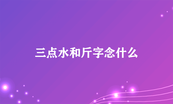 三点水和斤字念什么