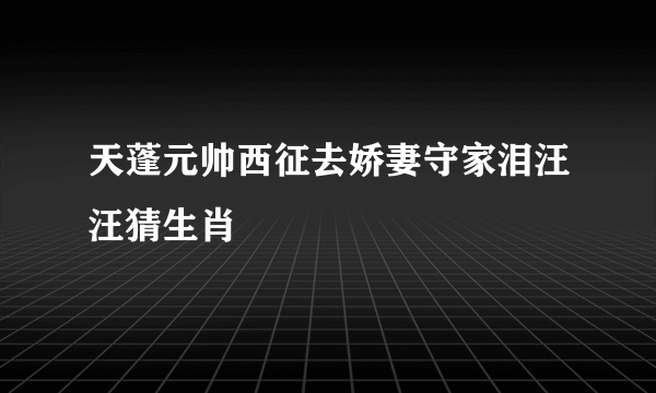 天蓬元帅西征去娇妻守家泪汪汪猜生肖
