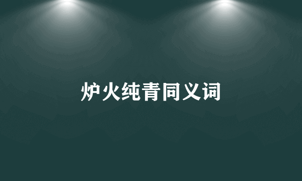 炉火纯青同义词