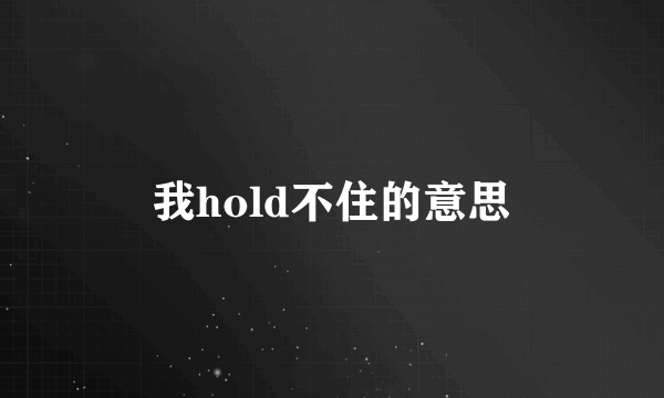 我hold不住的意思
