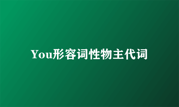 You形容词性物主代词