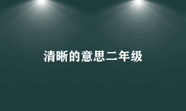 清晰的意思二年级