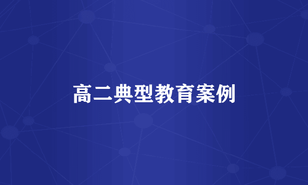 高二典型教育案例