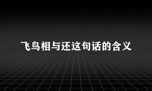 飞鸟相与还这句话的含义