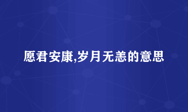 愿君安康,岁月无恙的意思