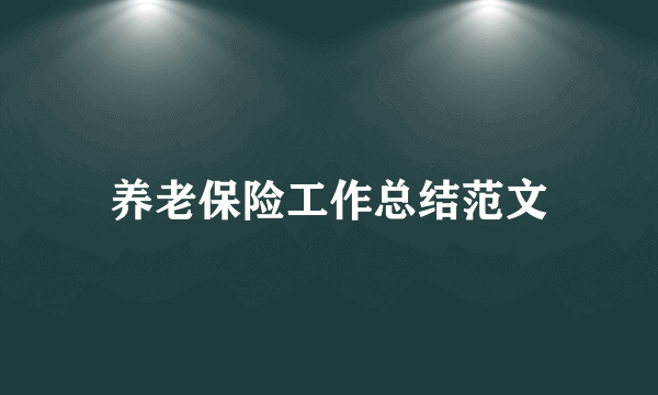 养老保险工作总结范文