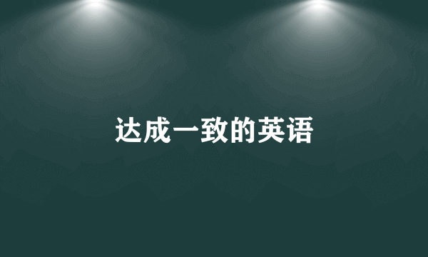 达成一致的英语