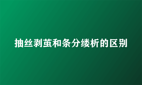 抽丝剥茧和条分缕析的区别