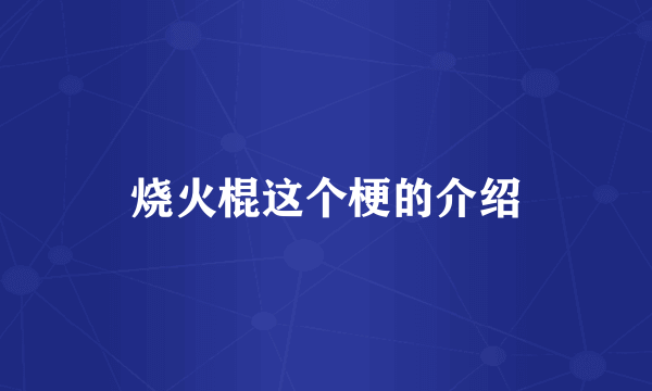 烧火棍这个梗的介绍