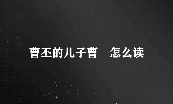 曹丕的儿子曹叡怎么读