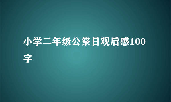 小学二年级公祭日观后感100字