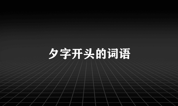 夕字开头的词语
