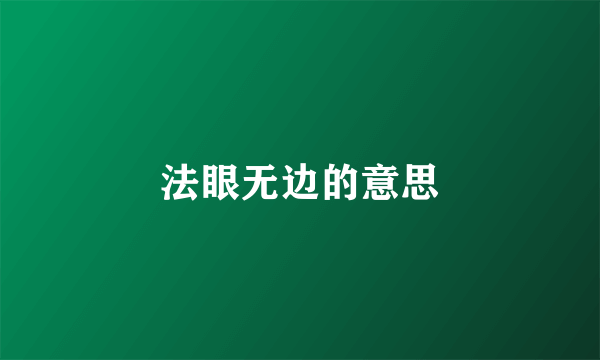 法眼无边的意思