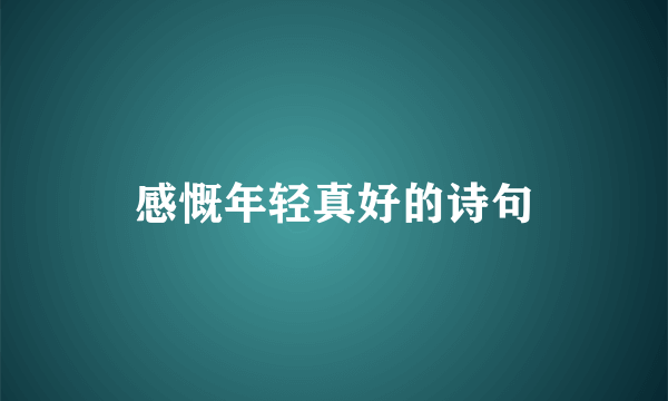 感慨年轻真好的诗句