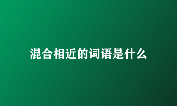 混合相近的词语是什么