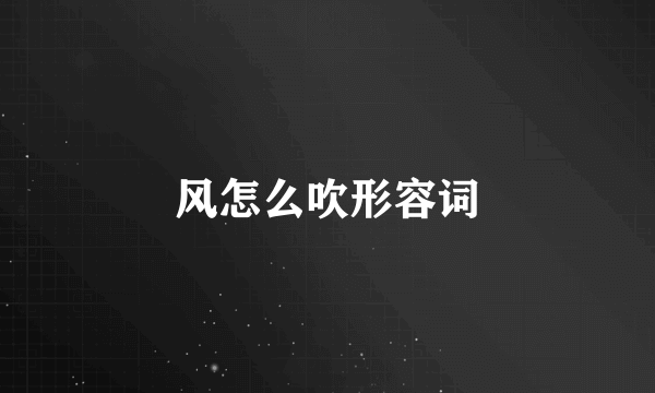 风怎么吹形容词