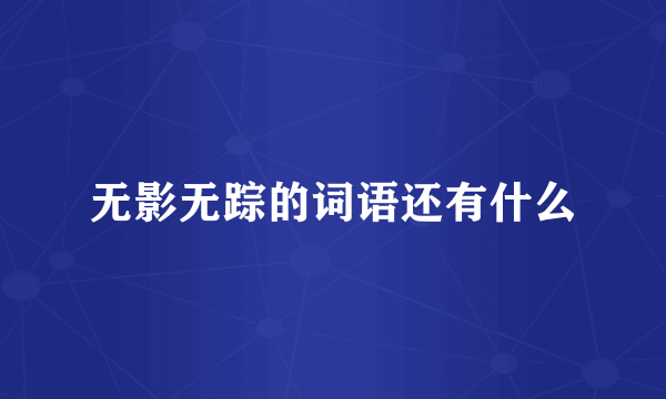 无影无踪的词语还有什么